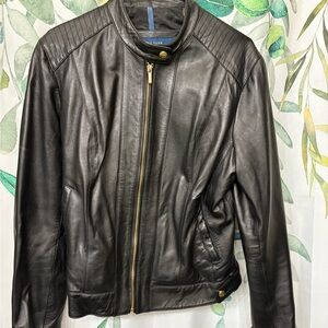 Cole Haan Black Lambskin Leather Jacket